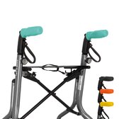 MyRollerSleeve opschuifbare ergonomische / anatomische handvatten voor rollator of rolstoel. Voorkomt pijnlijke handen met gelkussen. Personaliseerbaar: pimp rollator. Turquoise 21x6,5x9cm