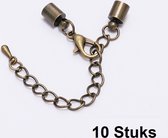 Karabijnsluiting met armband of ketting sluiting/connector - Sieraden maken - 10 stuks - 3mm - Bronskleurig