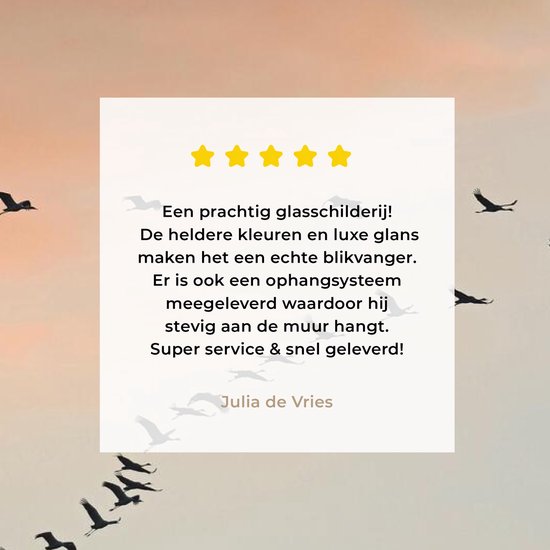 Peinture sur verre MuchoWow® - Troupeau de grues - 120x80 cm - Peintures sur verre acrylique - Photo sur Glas