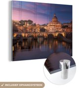 MuchoWow® Glasschilderij 40x30 cm - Schilderij acrylglas - Rome - Water - Architectuur - Foto op glas - Schilderijen