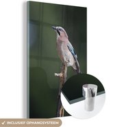MuchoWow® Glass Painting - Geai sur une branche - 60x90 cm - Peintures Acrylique - Photo sur Glas