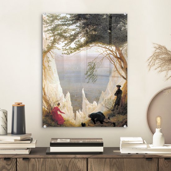 MuchoWow® Peinture sur Verre - Falaises de Craie sur Rügen - Peinture de Caspar David Friedrich - 30x40 cm - Peintures sur Verre Acrylique - Photo sur Glas