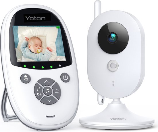 Yoton YB01 Babyfoon met Camera - 2,4 inch LCD-Scherm - Temperatuurbewaking  - Wit | bol.com