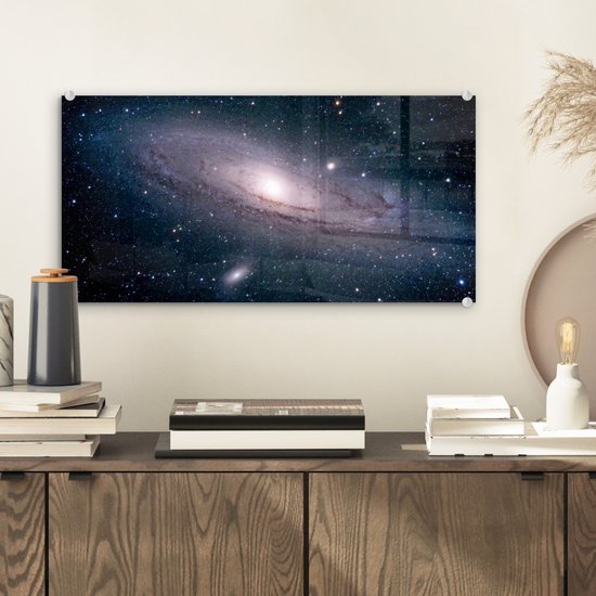 MuchoWow® Peinture sur verre 40x20 cm - Peinture sur verre acrylique - La Voie Lactée dans un ciel étoilé - Photo sur verre - Peintures