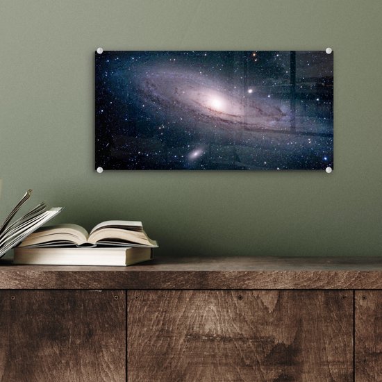 MuchoWow® Peinture sur verre 40x20 cm - Peinture sur verre acrylique - La Voie Lactée dans un ciel étoilé - Photo sur verre - Peintures
