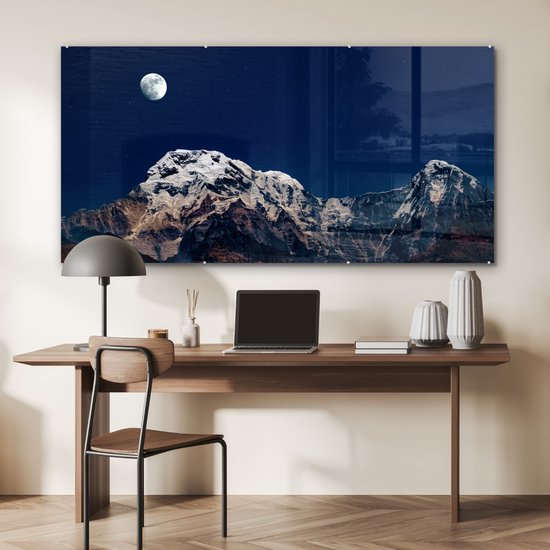 Peinture sur Verre - Lune - Berg - Paysage - 160x80 cm - Peintures sur Verre Peintures - Photo sur Glas