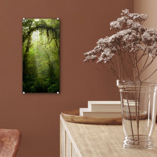 Peinture sur verre - Les rayons du soleil glissent à travers la canopée tropicale - 20x40 cm - Peintures sur Verre Peintures - Photo sur Glas