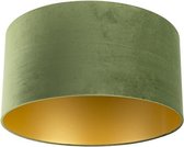 QAZQA cilinder velours - Klassieke Lampenkap - Ø 500 mm - Groen -
