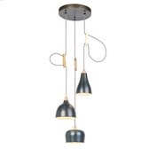 QAZQA vidya - Design Hanglamp - 3 lichts - Ø 350 mm - Blauw -  Woonkamer | Slaapkamer | Keuken