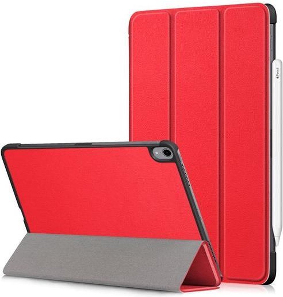 Tri-fold magnetische smart case hoes cover voor iPad Pro 11 (2018) - rood