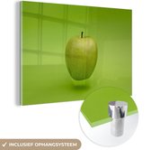 MuchoWow® Peinture sur verre 150x100 cm - Peinture sur verre acrylique - Fruits - Pomme - Vert - Photo sur verre - Peintures