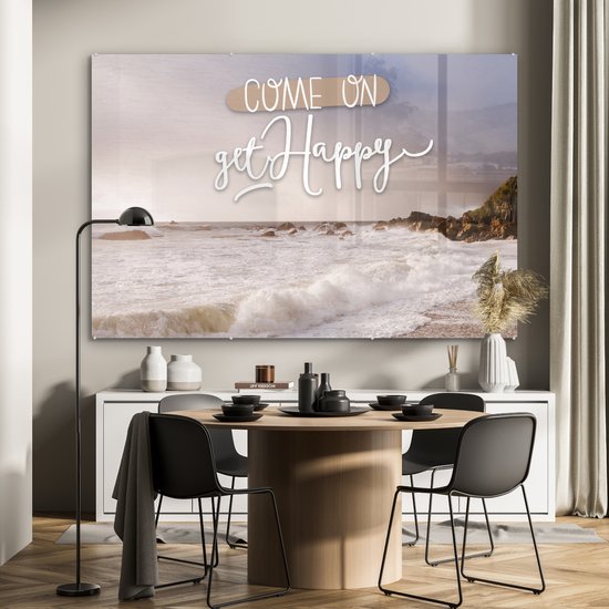 Peinture sur Verre - Citation - Plage - Vagues - 150x100 cm - Peintures sur Verre Peintures - Photo sur Glas