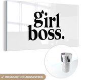 MuchoWow® Glasschilderij 80x40 cm - Schilderij acrylglas - Quotes - Girl boss - Spreuken - Foto op glas - Schilderijen