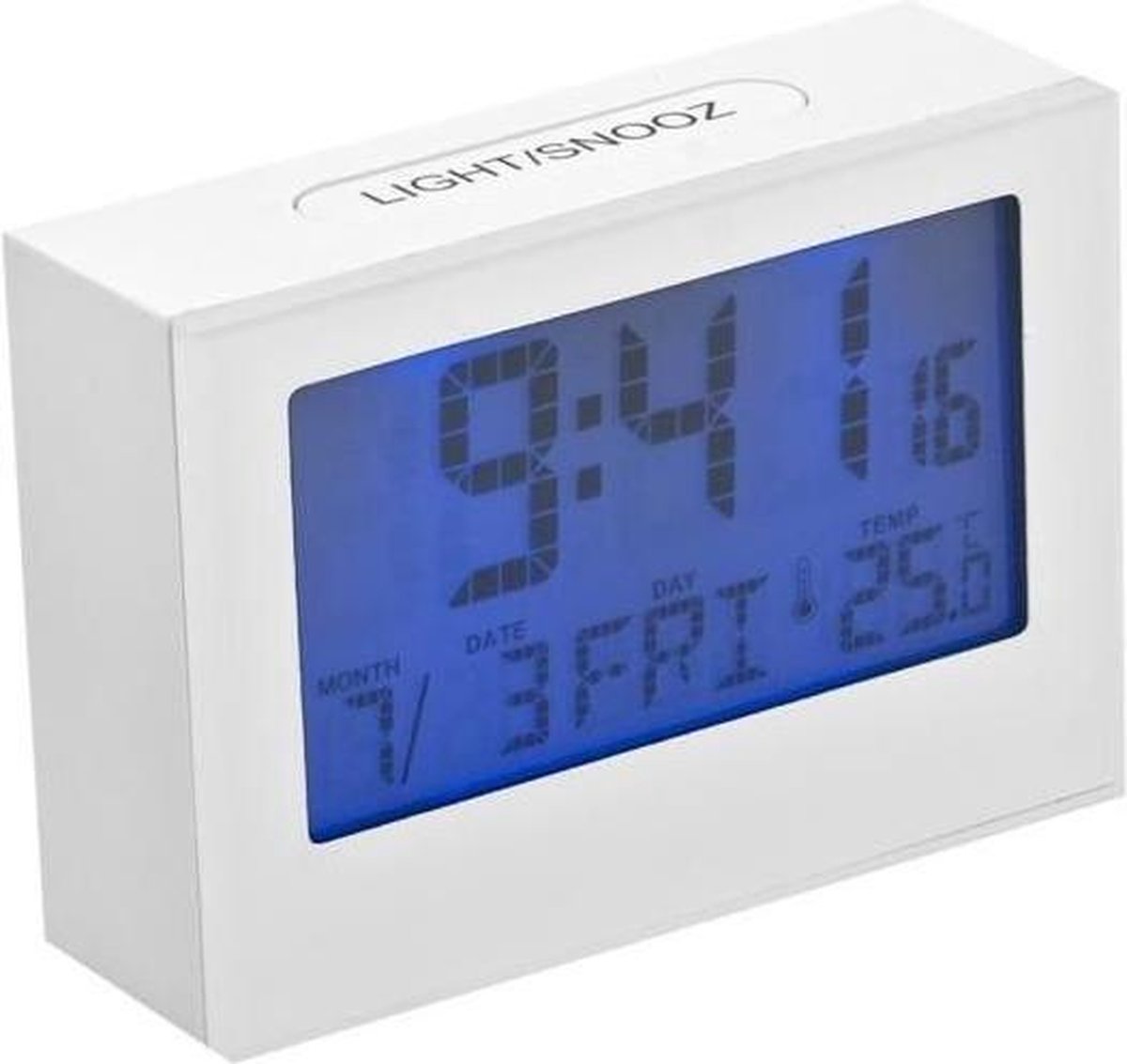 Balvi digitale wekker Brick met datum en temperatuur - Wit