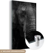 MuchoWow® Glasschilderij 20x30 cm - Schilderij acrylglas - Olifant - Dier - Portret - Foto op glas - Schilderijen