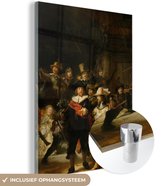 MuchoWow® Peinture sur Verre - La Nachtwacht - Peinture de Rembrandt van Rijn - 30x40 cm - Peintures sur Verre Acrylique - Photo sur Glas