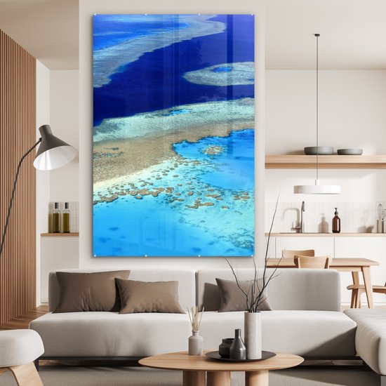 Grands récifs dans les eaux au large des côtes des îles Whitsunday Plexiglas 120x180 cm - Tirage photo sur Glas (décoration murale en plexiglas) XXL / Groot format!