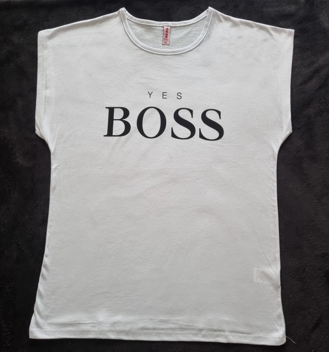 T-shirt Yes Boss white&black S