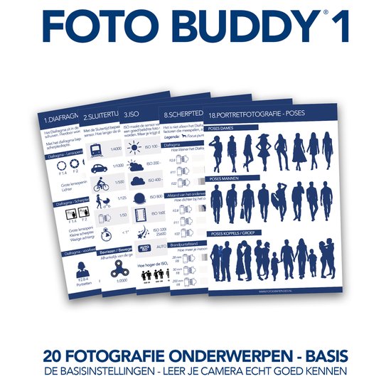 Foto Buddy 1 - Fotografie Hulpkaarten - Kaarten 1 t/m 20 + Luxe Verzamelalbum