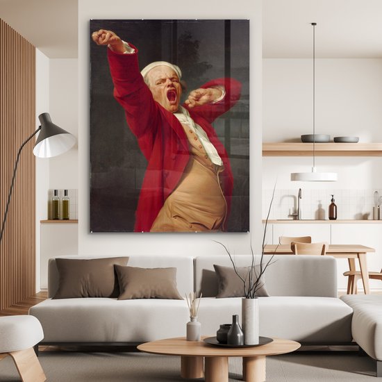 MuchoWow® Peinture sur verre 120x160 cm - Peinture sur verre acrylique - Bâillement - peinture de Joseph Ducreux - Photo sur verre - Peintures