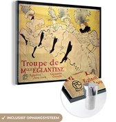 MuchoWow® Glasschilderij 80x60 cm - Schilderij acrylglas - Mademoiselle Eglantine's Troupe - Schilderij van Henri de Toulouse-Lautrec - Foto op glas - Schilderijen