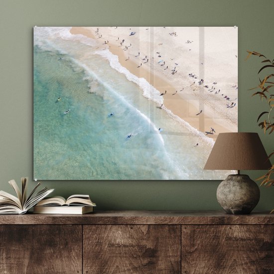 Peinture sur Verre - Vue de Dessus de la Plage de Bondi en Australie - 80x60 cm - Peintures sur Verre Peintures - Photo sur Glas