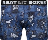Beat My Boxer Heren Boxershort - Elastisch Katoen - Print Pirates - Maat L