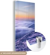 MuchoWow® Glasschilderij 80x160 cm - Schilderij acrylglas - Natuur in de winter - Foto op glas - Schilderijen