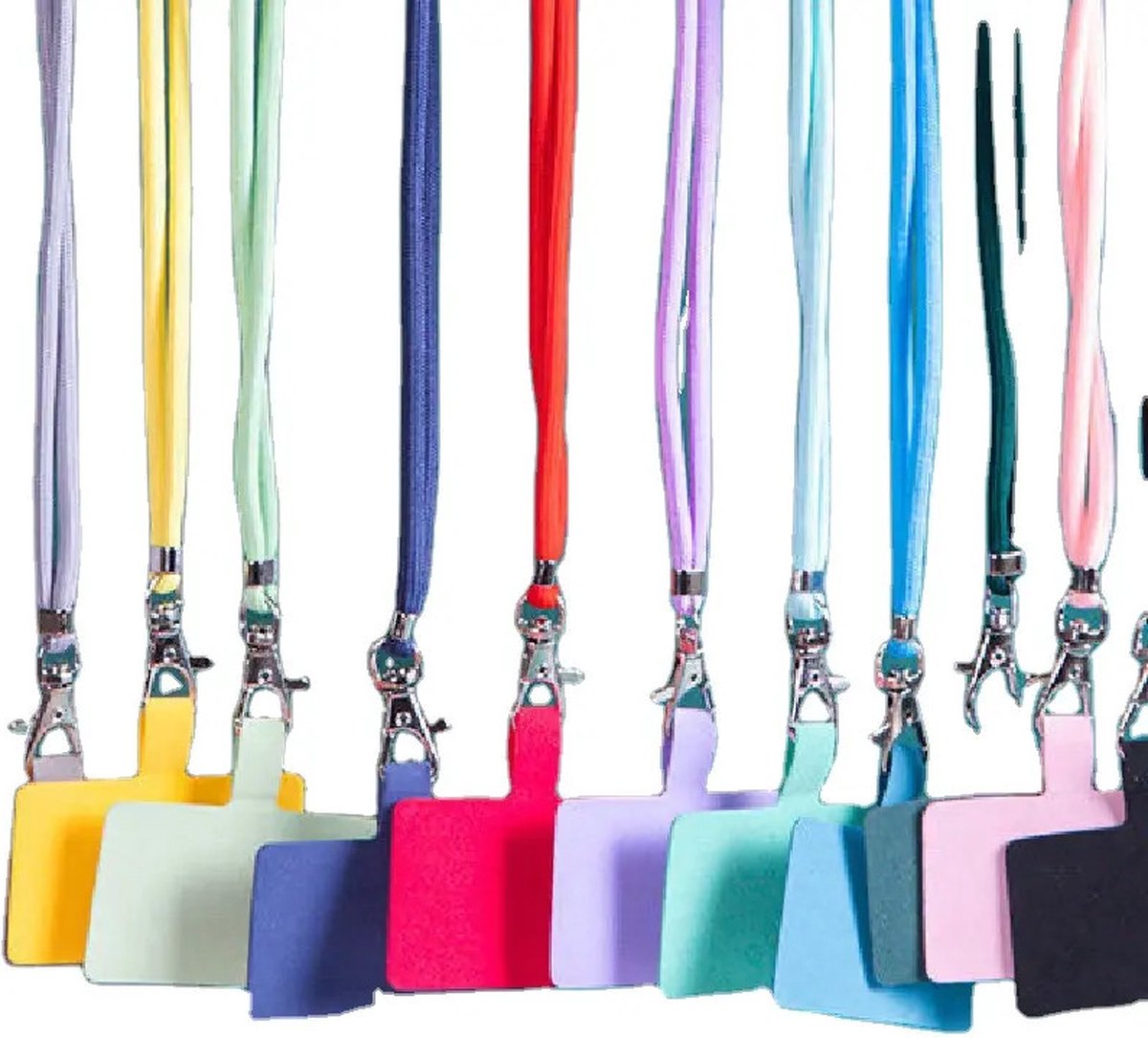 Universeel Telefoonkoord Crossbody met patch Lichtroze - Lanyard Telefoondrager