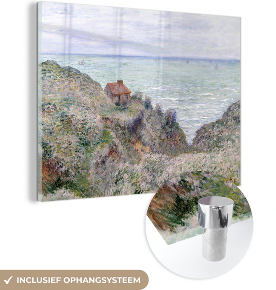 MuchoWow® Glasschilderij 120x90 cm - Schilderij acrylglas - Cabin of the customs watch - schilderij van Claude Monet - Foto op glas - Schilderijen