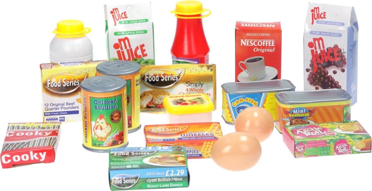 Johntoy Home and Kitchen Supermarkt Accessoires Speelgoedeten en Drinken - 18 stuks — afbeelding 3