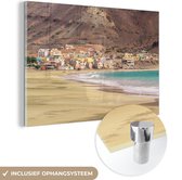 MuchoWow® Glasschilderij 30x20 cm - Schilderij acrylglas - Strand - Zee - Kaapverdië - Foto op glas - Schilderijen