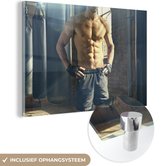 Photo d'un boxeur musclé en plexiglas 120x80 cm - Tirage photo sur Glas (décoration murale en plexiglas)