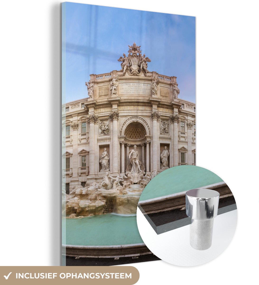 MuchoWow® Glasschilderij 120x180 cm - Schilderij acrylglas - Rome - Trevifontein - Water -