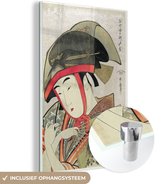 MuchoWow® Glasschilderij 40x60 cm - Schilderij acrylglas - Vrouw - Kimono - Japan - Foto op glas - Schilderijen