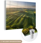 MuchoWow® Glasschilderij 40x30 cm - Schilderij acrylglas Toscane - Italië - Foto op glas - Schilderijen