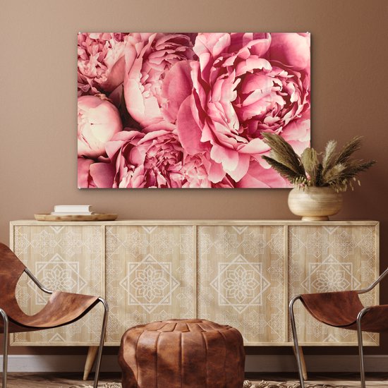 Peinture sur Verre - Roses - Bloem - Rose - 90x60 cm - Peintures sur Verre Peintures - Photo sur Glas