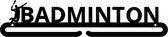 Badminton Medaillehanger zwarte coating - staal - (35cm breed) - Nederlands product - incl. cadeauverpakking - sportcadeau - medalhanger - medailles - muurdecoratie