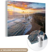 Les Douze Apôtres au coucher du soleil Plexiglas 180x120 cm - Tirage photo sur Glas (Décoration murale plexiglas) XXL / Groot format!