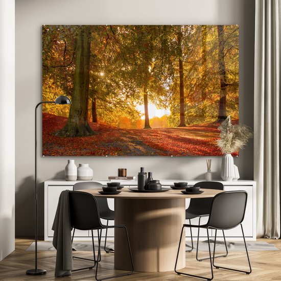 Peinture sur verre - Automne - Forêt - Feuilles - 180x120 cm - Peintures Plexiglas