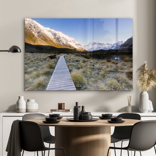 Chemin des montagnes sur Glas 120x80 cm - Tirage photo sur Glas (décoration murale en plexiglas)