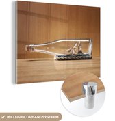Peinture sur verre MuchoWow® - Bateau dans une bouteille - 120x90 cm - Peintures sur verre acrylique - Photo sur Glas