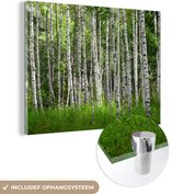 MuchoWow® Glasschilderij 40x30 cm - Schilderij acrylglas - Een bos met ruwe berken in het Aziatische China - Foto op glas - Schilderijen