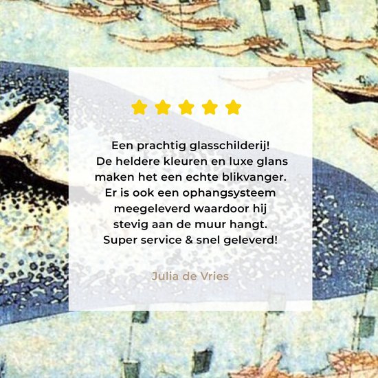 MuchoWow® Peinture sur verre 80x40 cm - Peinture acrylique sur verre - Une baleine à Goto - Peinture de Katsushika Hokusai - Photo sur verre - Peintures