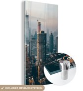 MuchoWow® Glasschilderij 80x160 cm - Schilderij acrylglas - New York - Skyline - Amerika - Foto op glas - Schilderijen