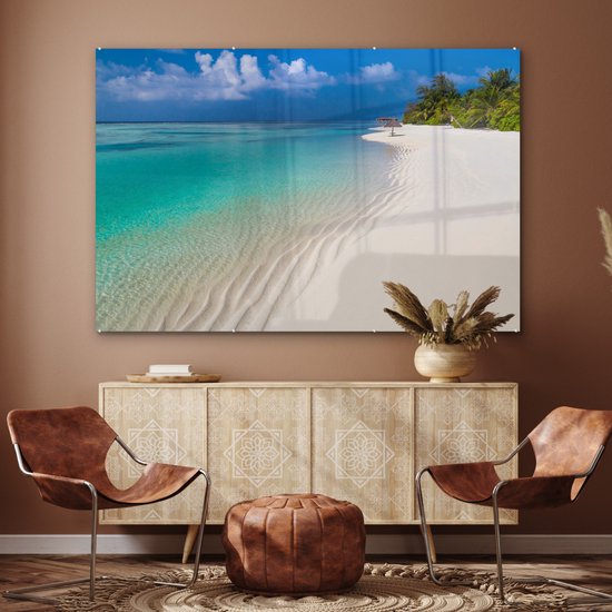 MuchoWow® Peinture sur verre 180x120 cm - Peinture sur verre - Mer - Plage - Été - Photo sur verre acrylique - Peintures