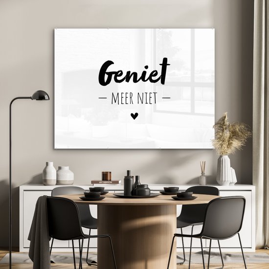 MuchoWow® Peinture sur verre 120x90 cm - Peinture sur verre acrylique - Texte - Profitez-en plus - Profitez - Citations - Photo sur verre - Peintures