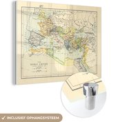 MuchoWow® Glasschilderij 120x90 cm - Schilderij acrylglas - Klassieke wereldkaart Romeinse Rijk - Foto op glas - Schilderijen