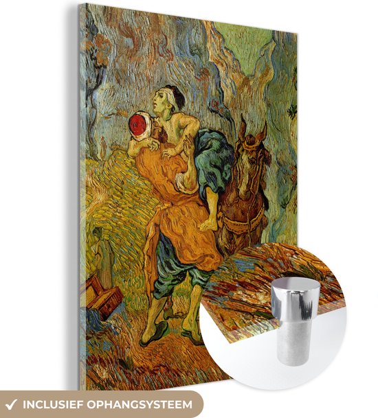 MuchoWow® Peinture sur verre 90x120 cm - Peinture sur verre acrylique - Le Bon Samaritain - Vincent van Gogh - Photo sur verre - Peintures