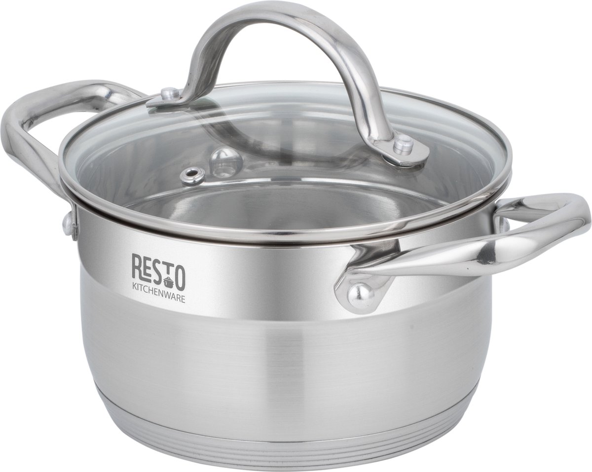 RESTO 92102 Rigel Kookpan - 1.9 Liter - Rond Ø16 cm - Roestvrijstaal - Inductie - Maatverdeling